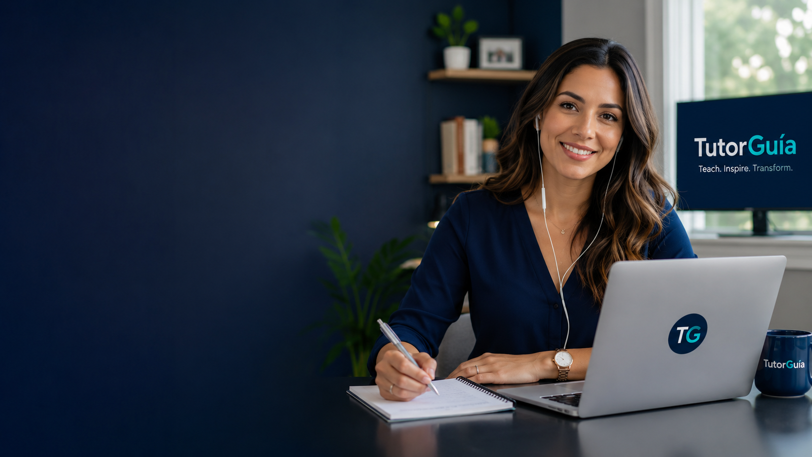 Docente de TutorGuía organizando una clase online